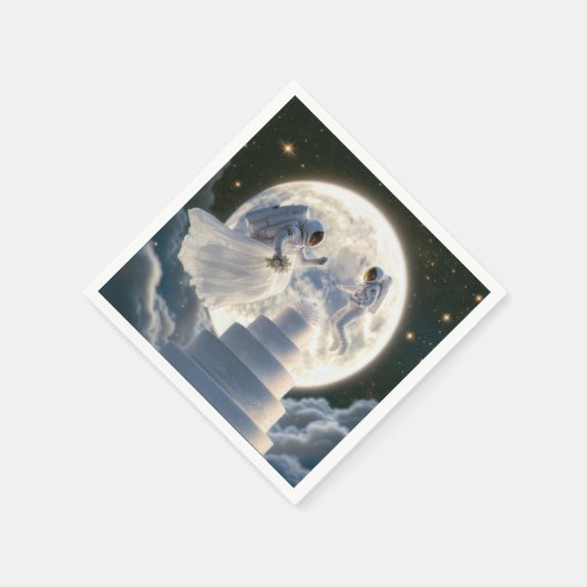 Astronaut frisch im Mondlicht Serviette (Ecke)