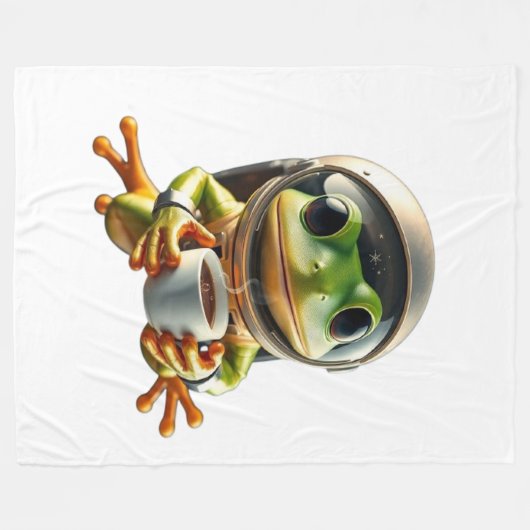 Astronaut Frog Fleecedecke (Vorderseite (Horizontal))