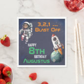 Astronaut für kundenspezifisches Foto im Weltraum Serviette (Beispiel)