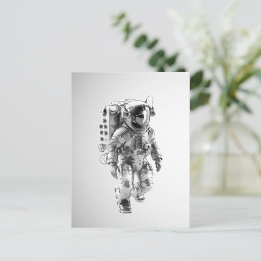 Astronaut futusristic postkarte (Stehend Vorderseite)