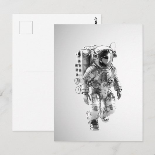 Astronaut futusristic postkarte (Vorne/Hinten)