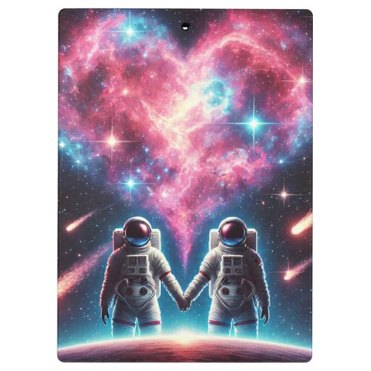 Astronaut Galaxy Clipboard Klemmbrett (Rückseite)