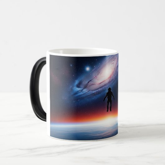 Astronaut Galaxy Earth Horizon Space Verwandlungstasse (Vorderseite Links)