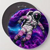 Astronaut Galaxy Lila Rose Button (Vorne & Hinten)