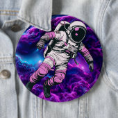 Astronaut Galaxy Lila Rose Button (Beispiel)