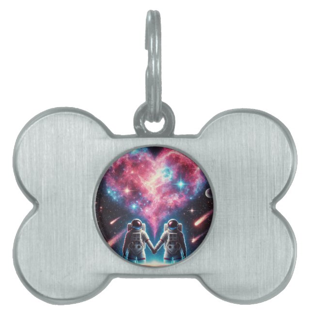 Astronaut Galaxy Pet Tag Tiermarke (Vorderseite)