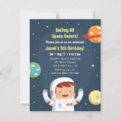 Astronaut Galaxy Space Boys Einladungen zum Geburt (Vorderseite)