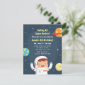 Astronaut Galaxy Space Boys Einladungen zum Geburt (Stehend Vorderseite)