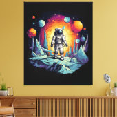 Astronaut Galaxy Space Explorer Wooden Wall Plaque Leinwanddruck (Insitu (Wohnzimmer))