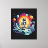 Astronaut Galaxy Space Explorer Wooden Wall Plaque Leinwanddruck (Vorderseite)