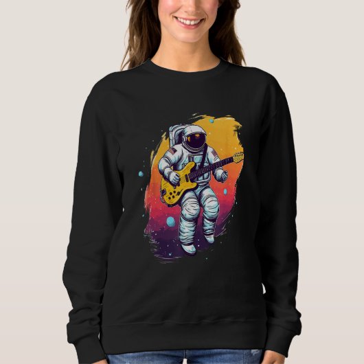 Astronaut Galaxy Space Music Guitar Sweatshirt (Vorderseite)