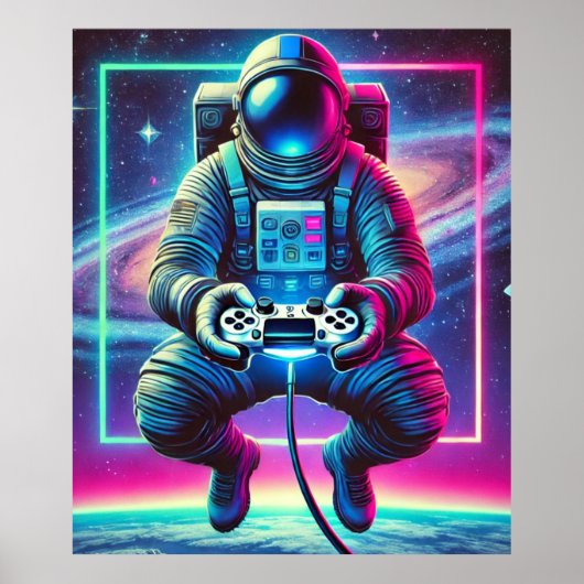 Astronaut Gamer Poster (Vorne)