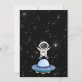 Astronaut-Geburtstag des Schwarzen Planeten Einladung (Rückseite)