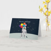 Astronaut-Geburtstagkarte Karte (Gelbe Blume)