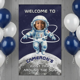 Astronaut Geburtstagsfeier 1. Umlauf um die Sonne Banner