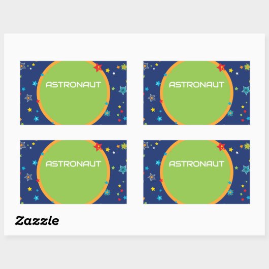 Astronaut Gefallen Box Blank Name Stickers (Blatt)