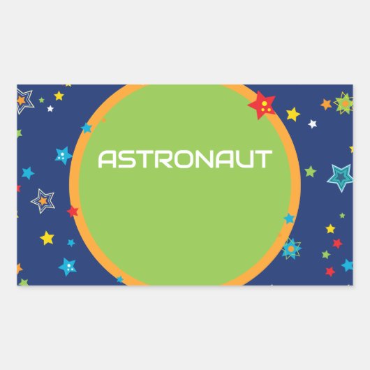 Astronaut Gefallen Box Blank Name Stickers (Vorderseite)