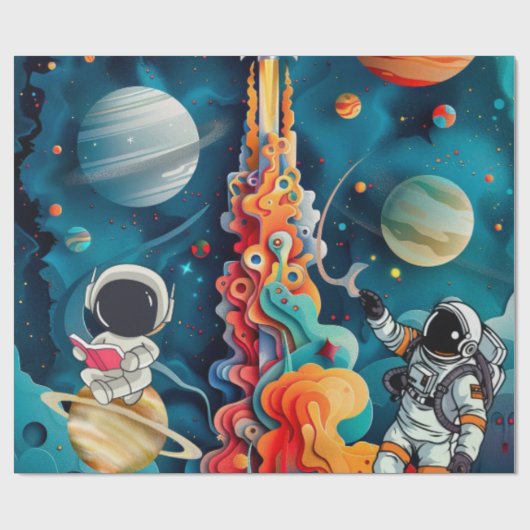 Astronaut Geschenkpapier (Flach)