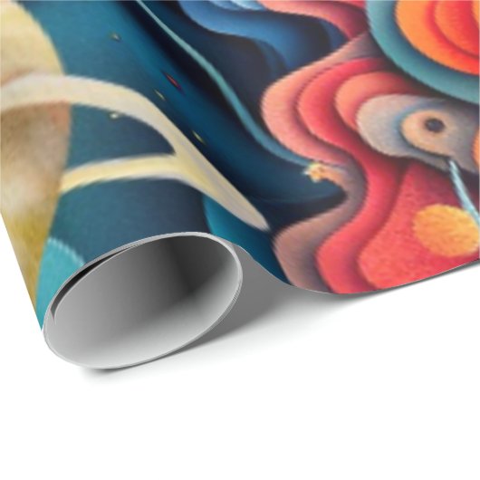 Astronaut Geschenkpapier (Rolleneckpunkt)