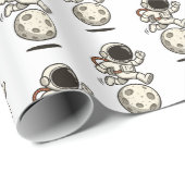 Astronaut Geschenkpapier (Rolleneckpunkt)