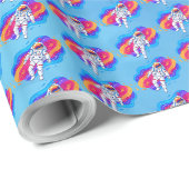 Astronaut Geschenkpapier (Rolleneckpunkt)