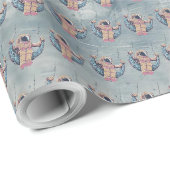 Astronaut Geschenkpapier (Rolleneckpunkt)