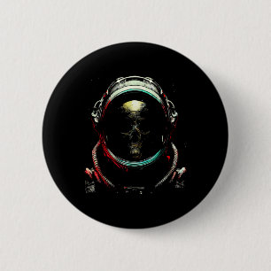 Astronaut Ghost Skeleton - Spooky Skull Halloween Button