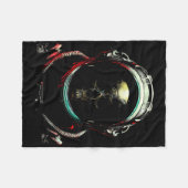 Astronaut Ghost Skeleton - Spooky Skull Halloween Fleecedecke (Vorderseite (Horizontal))