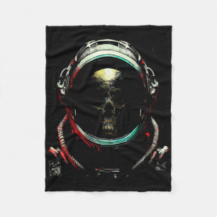 Astronaut Ghost Skeleton - Spooky Skull Halloween Fleecedecke