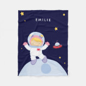 Astronaut Girl Fleecedecke (Vorderseite)