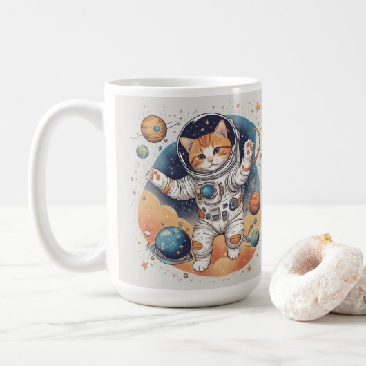 ✨ Astronaut Girl Hoodie Kaffeetasse (Mit Donut)