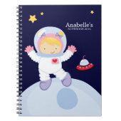 Astronaut-Girl-Kid's Personalisiert Notizblock (Vorderseite)