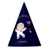 Astronaut-Girl-Kindergeburtstag Partyhütchen (Vorderseite)