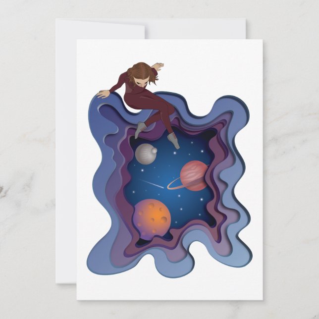 Astronaut Girl Space Gazing (Vorderseite)