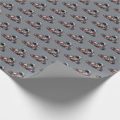 Astronaut Go-Kart Geschenkpapier (Ecke)