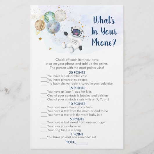 Astronaut Gold Galaxy Was ist in deinem Handyspiel (Vorderseite)