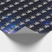 Astronaut Golf Geschenkpapier (Ecke)