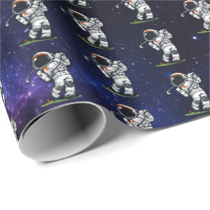 Astronaut Golf Geschenkpapier