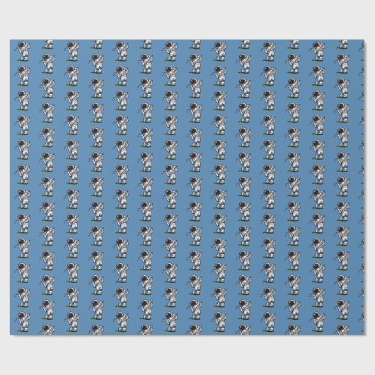 Astronaut Golf Geschenkpapier (Flach)
