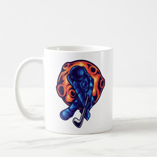 Astronaut Golf spielen Kaffeetasse (Links)