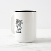 Astronaut Golf Zweifarbige Tasse (Vorderseite Links)