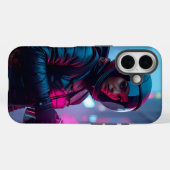 Astronaut Graffiti iPhone Case - Neon Glow (Rückseite (Horizontal))