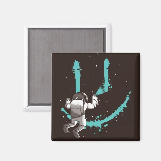 Astronaut Grafitti Magnet (Vorderseite/Rückseite)
