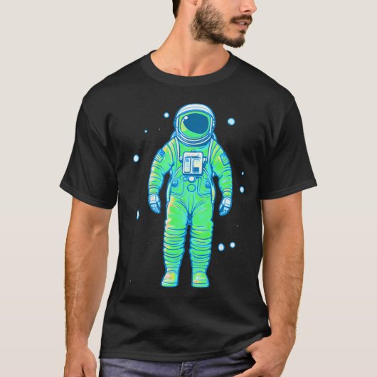 Astronaut Green Glow T-Shirt (Vorderseite)