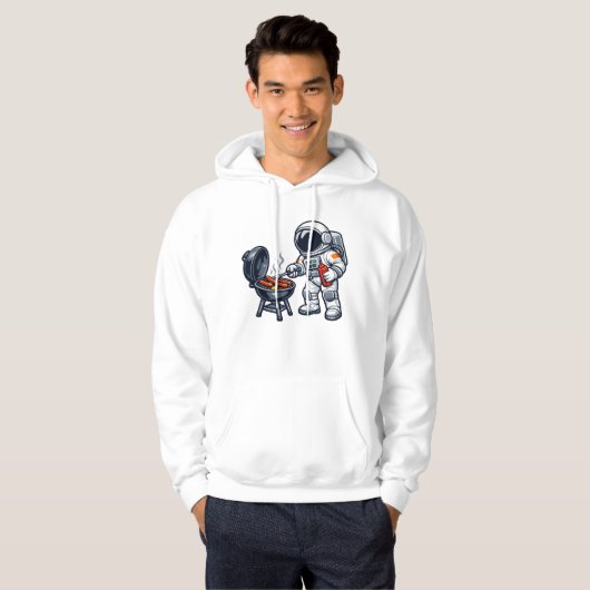 Astronaut Grillend Hoodie (Vorne ganz)