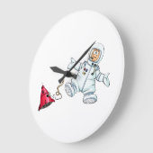 Astronaut Große Wanduhr (Winkel)