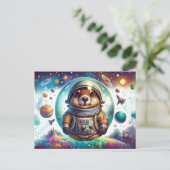 Astronaut Groundhog Postkarte (Stehend Vorderseite)