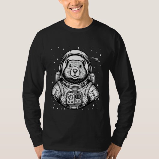 Astronaut Groundhog Space Galaxy Funny Groundhog D T-Shirt (Vorderseite)