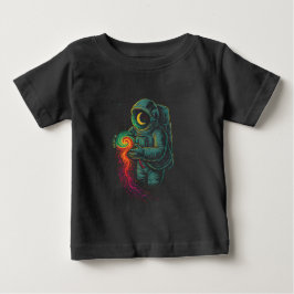 Astronaut hält eine kosmische Spirale Baby T-shirt