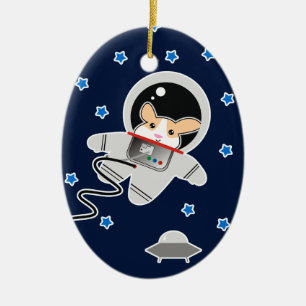 Astronaut Hamster Keramik Ornament